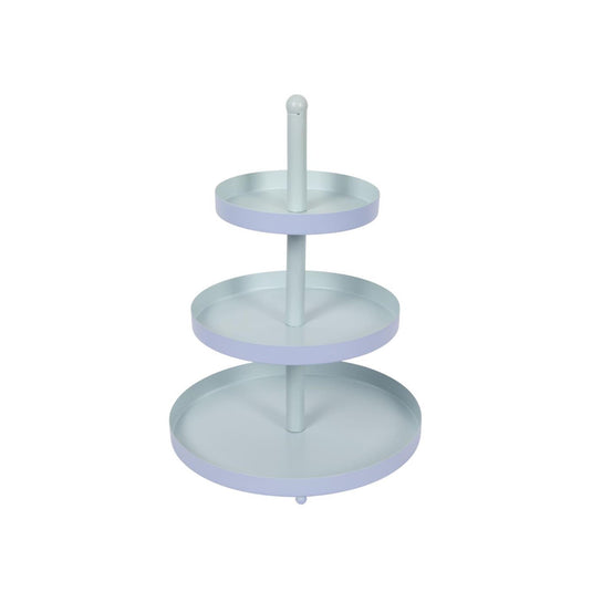 Etagere 3-laags blauw-munt ø25xh35cm