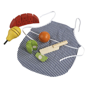 Primi passi - houten snijfruit set met schort
