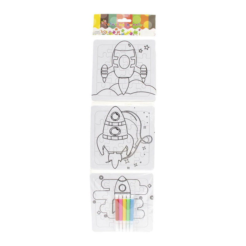Afbeelding laden in galerijviewer, Jono toys kleur je eigen puzzeltjes- 3 puzzeltjes + 5 stiften
