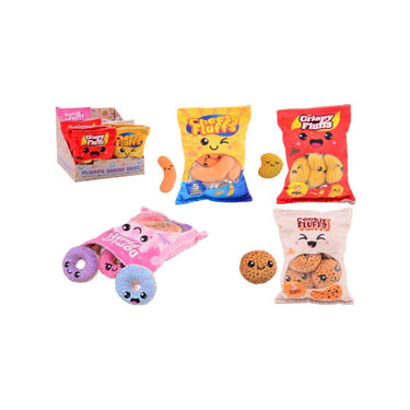 Johntoy plush play snack zakjes 4 assorti