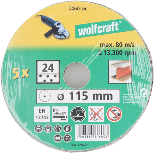 Load image into Gallery viewer, Wolfcraft fiberschuurschijven | k24 | ø115mm | 5 stuks - 2460000
