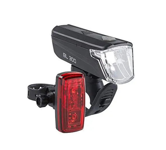 Büchel set of lights front + rear bl 300 + mini led with batteries 30 lux