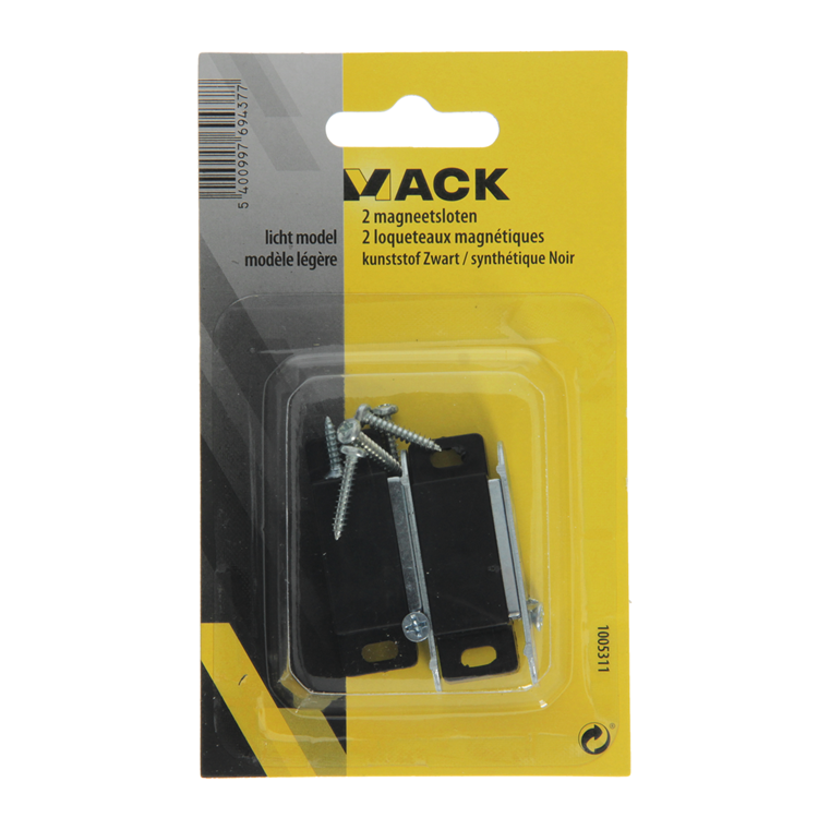 Load image into Gallery viewer, Mack 1005311 - 2 magneetsloten, licht model, kunststof zwart | 10 stuks
