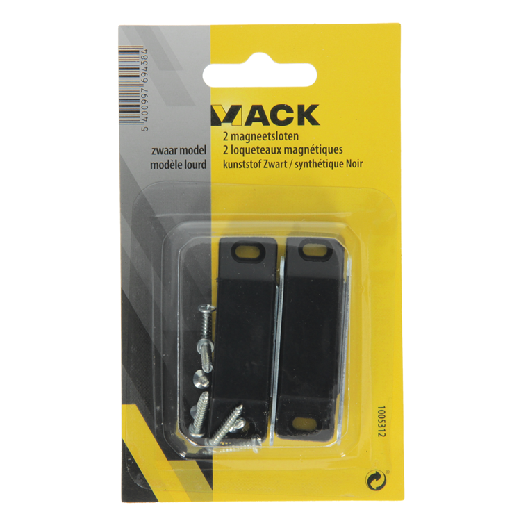 Afbeelding laden in galerijviewer, Mack 1005312 - 2 magneetsloten, zwaar model, kunststof zwart | 10 stuks

