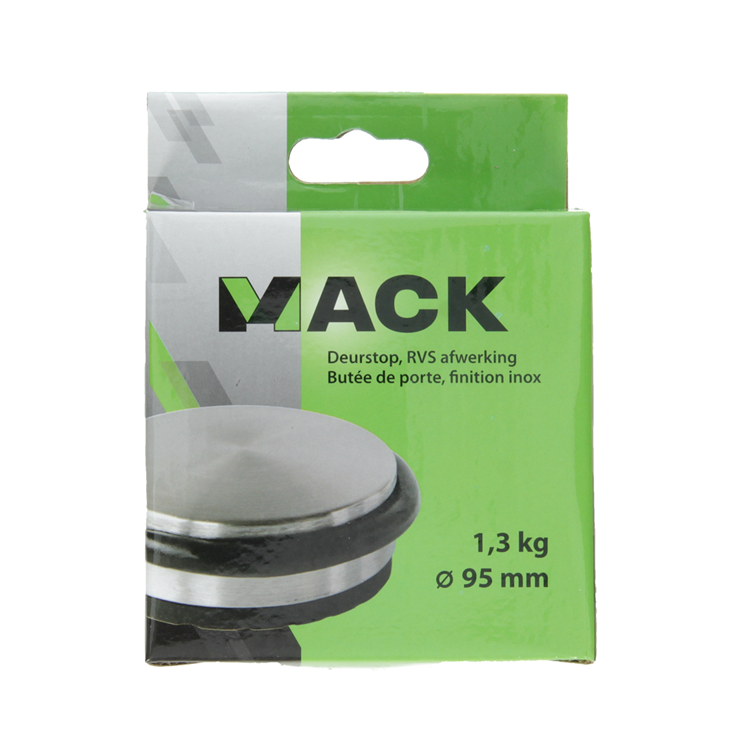 Afbeelding laden in galerijviewer, Mack 1005318 - zware deurstop inox look 1,3 kg ø 95 mm 1 st pc | 6 stuks
