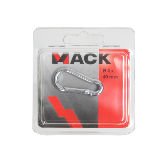 Mack 1006846 - 1 karabijnhaak+veer verzinkt bl 40x4mm | 5 stuks