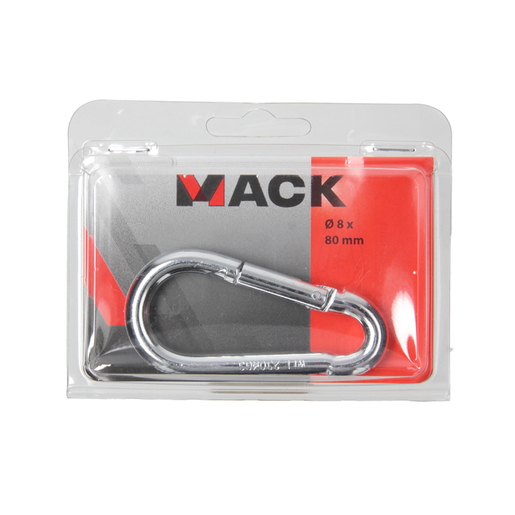Load image into Gallery viewer, Mack 1006849 - 1 karabijnhaak + veer verzinkt bl 80x8mm | 5 stuks

