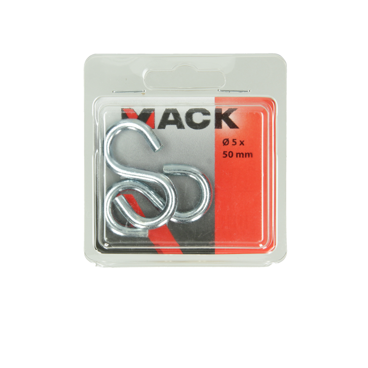 Load image into Gallery viewer, Mack 1006853 - 2 open s-haken verzinkt bl 5,0x45mm | 5 stuks
