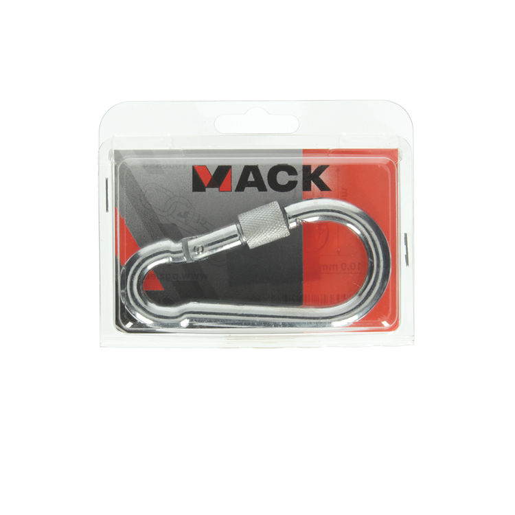 Load image into Gallery viewer, Mack 1006894 - 1 karabijnhaak+borgsl. verzinkt 10mm bl | 5 stuks
