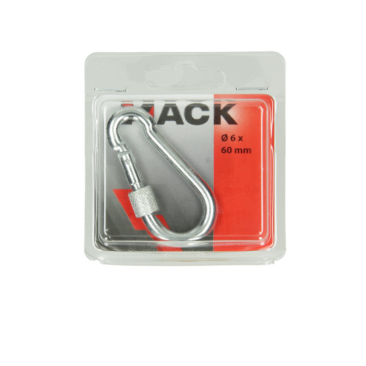 Load image into Gallery viewer, Mack 1006896 - 1 karabijnhaak+borgsl. verzinkt 6mm bl | 5 stuks
