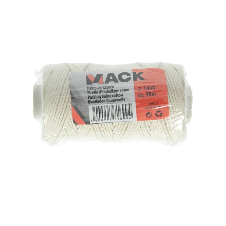 Load image into Gallery viewer, Mack 1006913 - paktouw katoen ecru 1mm ca 90m | 10 stuks
