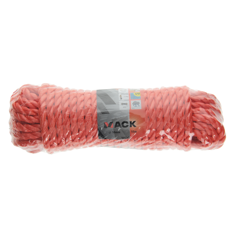 Load image into Gallery viewer, Mack 1006920 - pp gedraaid oranje streng 10mm 15m | 5 stuks
