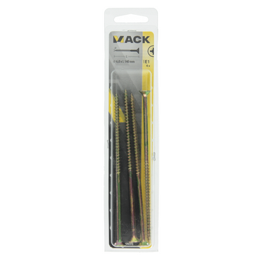 Mack 1006976 - spaanplaatschroef vz kop geelverzinkt 4st 6 x 140mm | 10 stuks