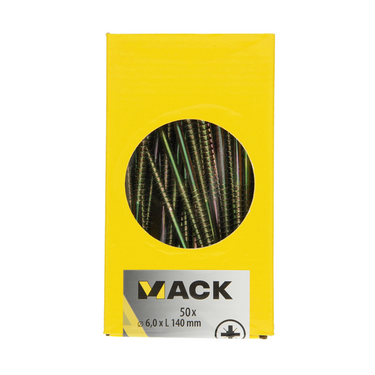 Mack 1006987 - spaanplaatschroef vz kop geelverzinkt 50st 6 x 140mm | 2 stuks