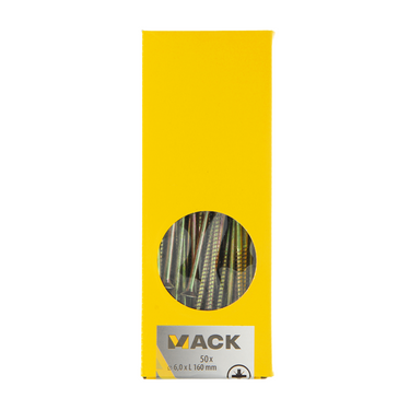 Mack 1006989 - spaanplaatschroef vz kop geelverz. 50 st 6 x 160 mm | 2 stuks