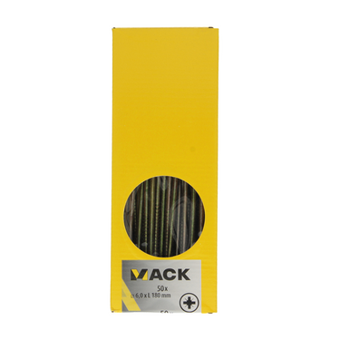 Mack 1006990 - spaanplaatschroef vz kop geelverzinkt 50st 6 x 180mm | 2 stuks