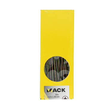 Mack 1006991 - spaanplaatschroef vz kop geelverzinkt 50st 6 x 200mm | 2 stuks