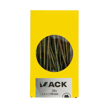 Mack 1006993 - spaanplschrf. vzkop-zelfb geelverzinkt 50st 6 x 140mm | 5 stuks