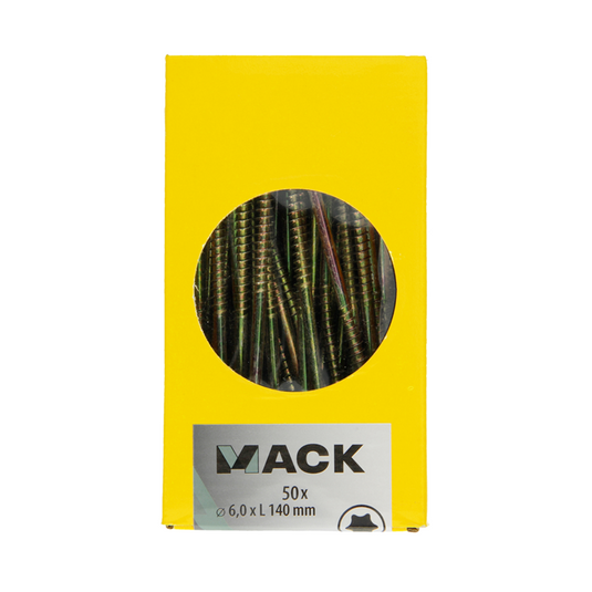 Mack 1006993 - spaanplschrf. vzkop-zelfb geelverzinkt 50st 6 x 140mm | 3 stuks