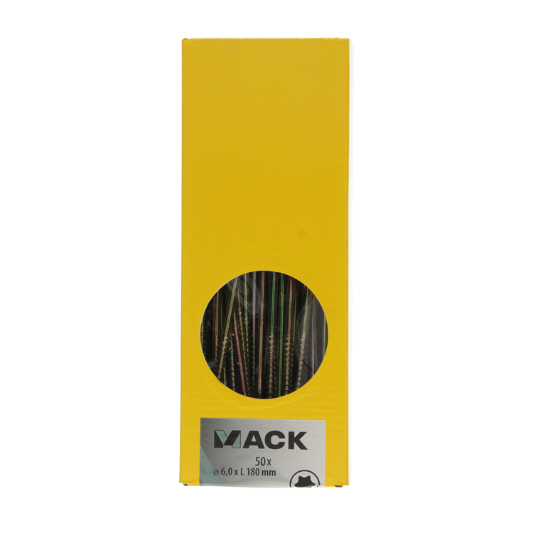 Load image into Gallery viewer, Mack 1006995 - spaanplschrf. vzkop-zelfb geelverzinkt 50st 6 x 180mm | 2 stuks
