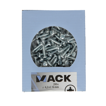 Mack 1006998 - zelftap. schroef cyl. kop 200 200 st 4,2x16mm | 5 stuks