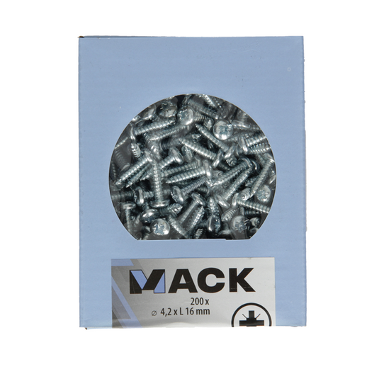 Mack 1006998 - zelftap. schroef cyl. kop 200 200 st 4,2x16mm | 5 stuks