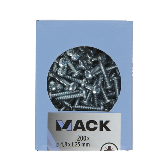 Mack 1007000 - zelftap. schroef cyl. kop 200 200 st 4,8x25mm | 5 stuks
