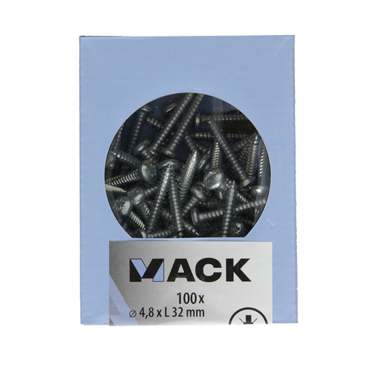 Mack 1007001 - zelftap. schroef cyl. kop 100 100 st 4,8x32mm | 5 stuks