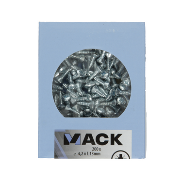 Mack 1007008 - zelftap. schroef bvz kop 200 200 st 4,2x13mm | 10 stuks