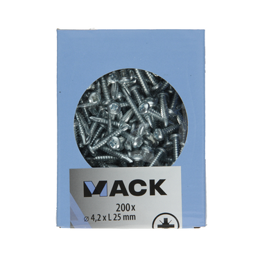 Mack 1007014 - zelfbor. schroef cyl. kop 200 200 st 4,2x25mm | 5 stuks