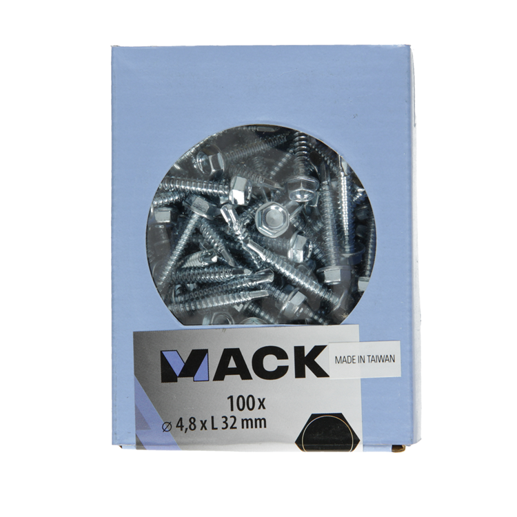 Load image into Gallery viewer, Mack 1007023 - zelfbor. schroef zeskant 100 100 st 4,8x32mm | 5 stuks
