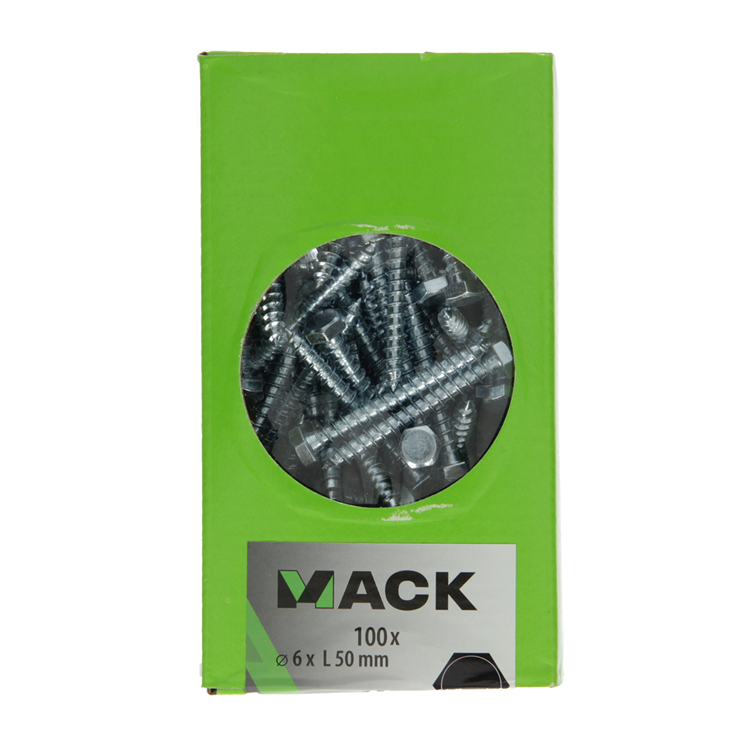 Load image into Gallery viewer, Mack 1007031 - houtdraadbout staal verzinkt 100 st 6 x 50 mm | 5 stuks
