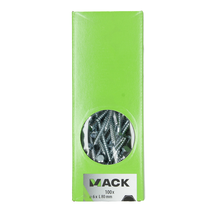 Load image into Gallery viewer, Mack 1007034 - houtdraadbout staal verzinkt 100 st 6 x 80 mm | 2 stuks
