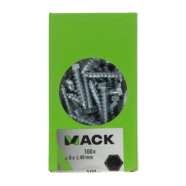 Mack 1007037 - houtdraadbout staal verzinkt 100 st 8 x 40 mm | 5 stuks