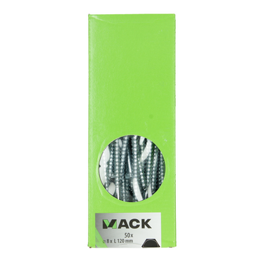 Mack 1007043 - houtdraadbout staal verzinkt 50 st 8 x 120 mm | 2 stuks
