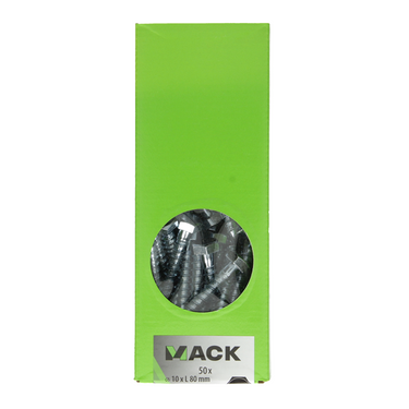 Mack 1007045 - houtdraadbout staal verzinkt 50 st 10 x 80 mm | 2 stuks