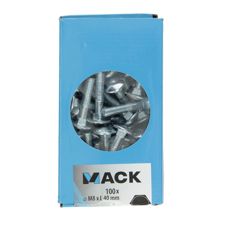 Load image into Gallery viewer, Mack 1007059 - houtbout + moer verzinkt 100 st 8 x 40 mm | 4 stuks
