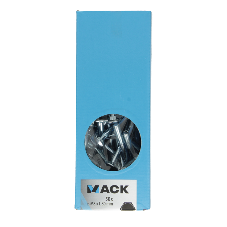 Load image into Gallery viewer, Mack 1007062 - houtbout + moer verzinkt 50 st8 x 80 mm | 2 stuks
