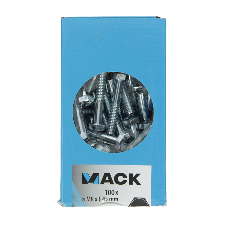 Load image into Gallery viewer, Mack 1007088 - mekaniekbout + moer 100 st 8 x 45 mm | 4 stuks
