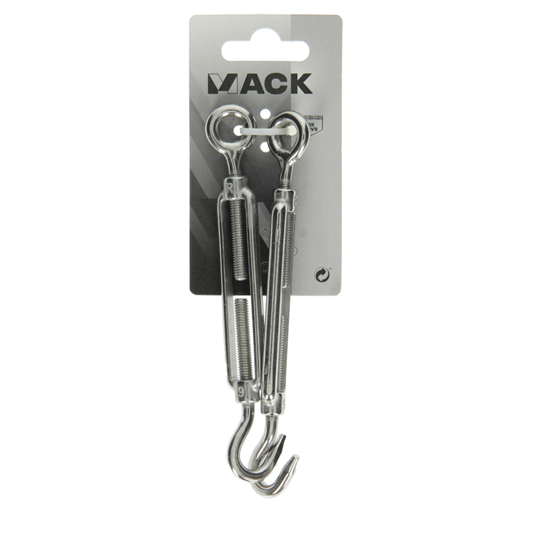 Load image into Gallery viewer, Mack 1008441 - 2 spanners oog + haak m6 x 60mm inox | 10 stuks
