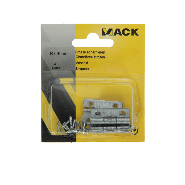 Load image into Gallery viewer, Mack 1013544 - 4 smalle scharnieren verzinkt h 30 x b 19 mm | 5 stuks

