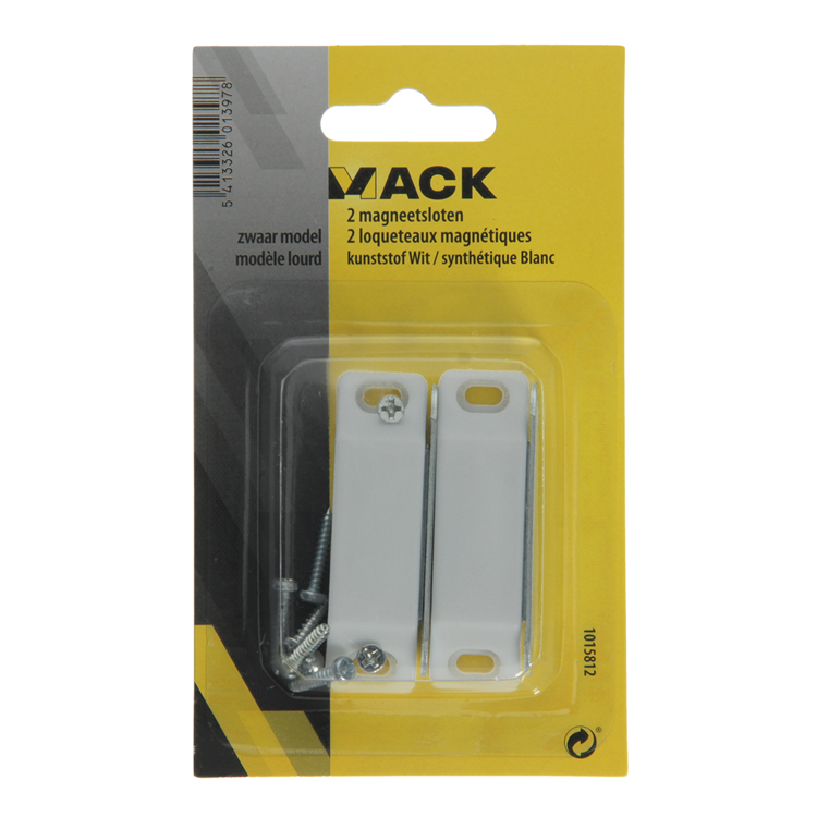Load image into Gallery viewer, Mack 1015812 - 2 magneetsloten, zwaar model, kunststof wit | 10 stuks
