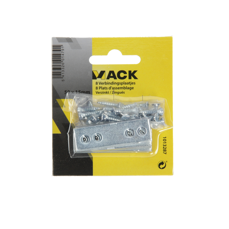 Load image into Gallery viewer, Mack 1013287 - 8 verbindingsplaten verzinkt 50x15mmx2mm | 10 stuks
