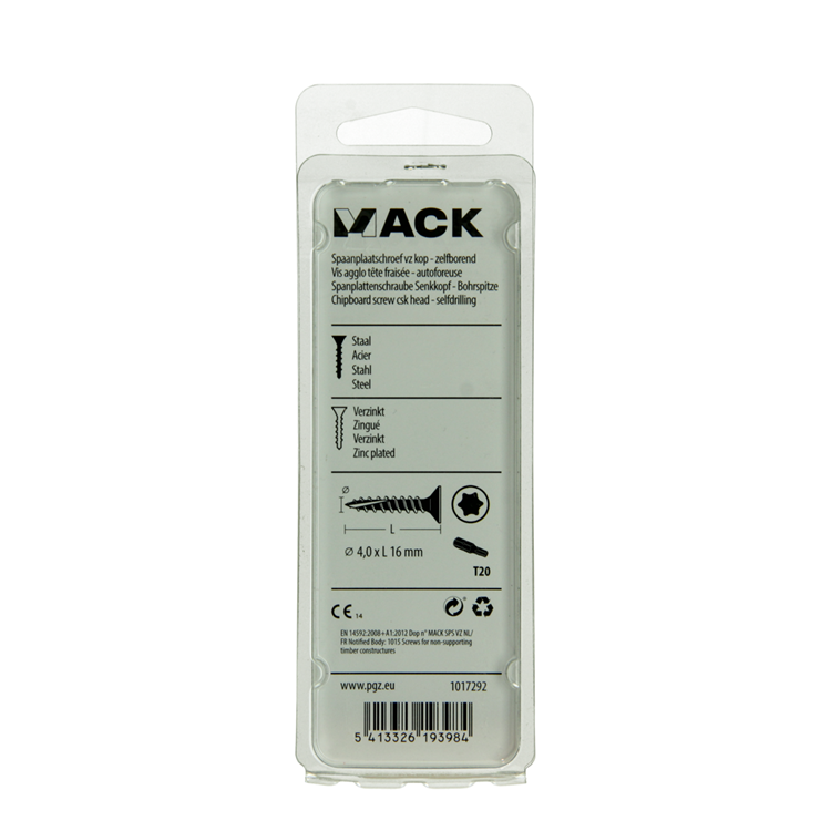 Afbeelding laden in galerijviewer, Mack 1017292 - spaanplschr.vzkop-zelfb. geelverz. 35 st 4,0 x 16 mm | 10 stuks
