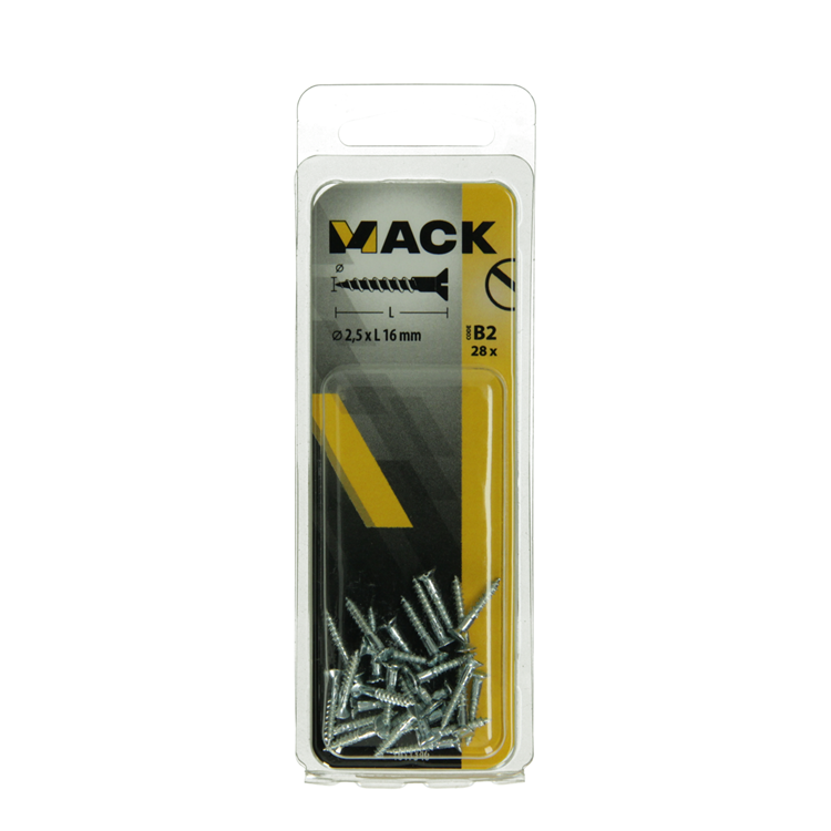 Afbeelding laden in galerijviewer, Mack 1017346 - houtschroef verzonken kop verz28 st 2,5 x 16 mm | 10 stuks

