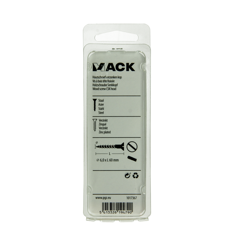 Afbeelding laden in galerijviewer, Mack 1017367 - houtschroef verzonken kop verz5 st 6,0 x 60 mm | 10 stuks
