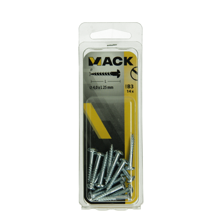 Afbeelding laden in galerijviewer, Mack 1017373 - houtschroef bolkop staal verzinkt 14 st 4,0 x 25 mm | 10 stuks
