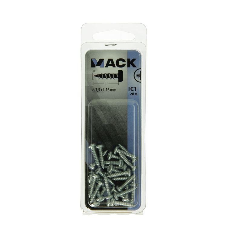 Load image into Gallery viewer, Mack 1017439 - zelftappende schroef cyl kop verz. 28st 3,5 x 16 mm | 10 stuks
