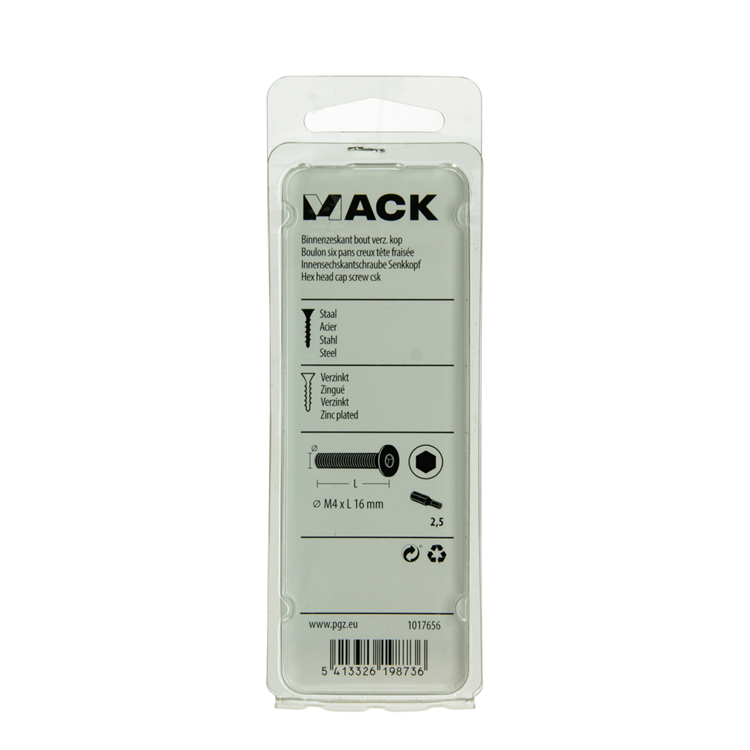 Load image into Gallery viewer, Mack 1017656 - binnenzeskant bout verz. kop verz. 12st m4x16 | 10 stuks
