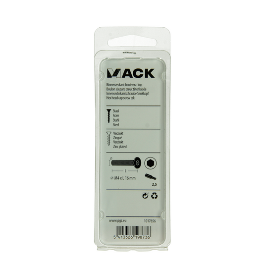 Mack 1017656 - binnenzeskant bout verz. kop verz. 12st m4x16 | 10 stuks